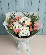 Букет цветов из:  Розы, Лизиантусы и Хризантемы в Шаумянском
