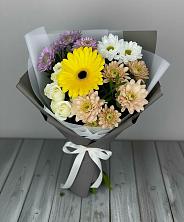 Букет цветов из:  Розы, Герберы и Хризантемы в Шаумянском