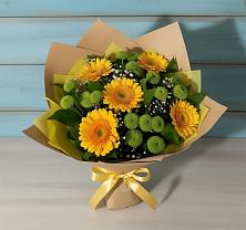 Букет цветов из:  Герберы и Хризантемы в Шаумянском