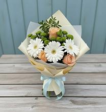Букет цветов из:  Герберы, Розы и Хризантемы #REPLACE_PRED# Шаумянском