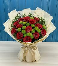 Букет цветов из:  Розы и Хризантемы в Шаумянском